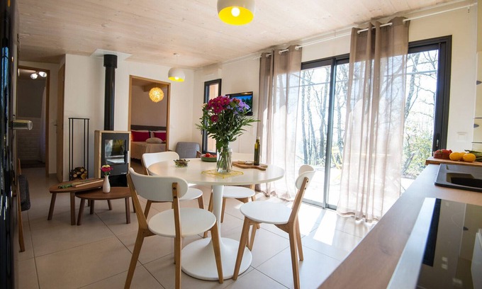 Payzac Cabaña | Bonita casa de piedra y madera con piscina para 2 personas - L'Ôlive