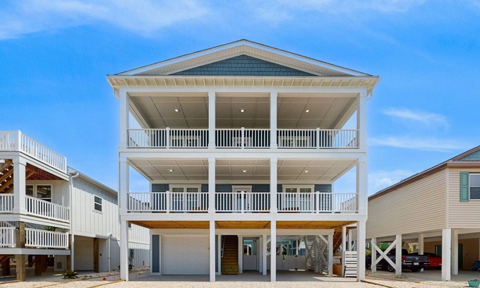 Sunset Beach Casa | Ocean-view home near beach with private heated pool, outdoor shower, & elevator