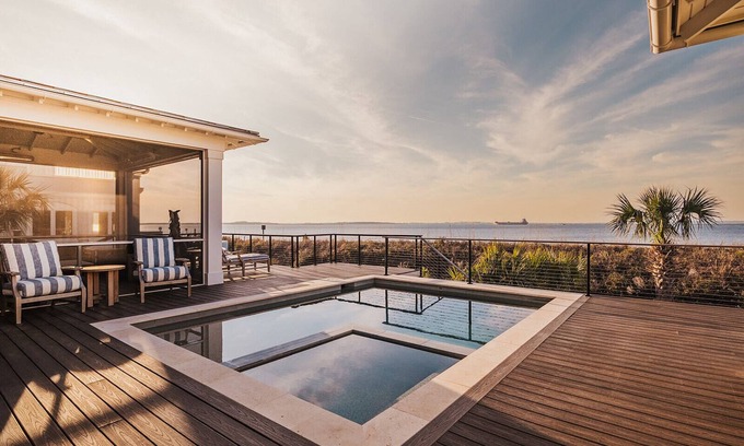 Tybee Island Casa | Oceanfront Luxury Living Private Pool, Private Beach Access by Tybee Cottages