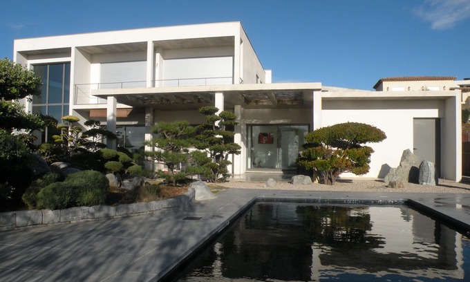 Cagnes-sur-Mer Villa | villa moderna muy hermosa vista al mar, jardín privado japonés piscina privada