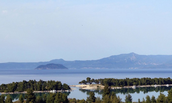 Pefkochori Villa | Villa Pefkochori con una impresionante vista panorámica