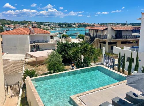 Porto Heli Casa | Portoheli Villa Downtown, Pool & Port view