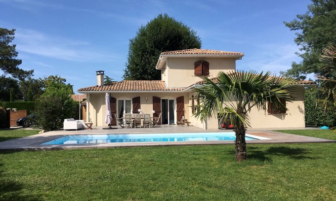 Cazaux Casa | Hermosa casa moderna duerme 8- 4 * -Lac, océano, cuenca de Arcachon, duna pyla