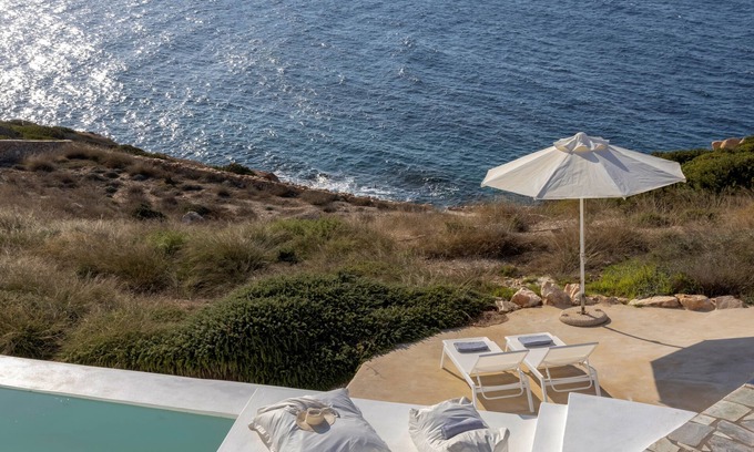 Nea Cryssi Akti Villa | Thea Villas 4, totalmente equipada, impresionante vista panorámica al mar y al atardecer,