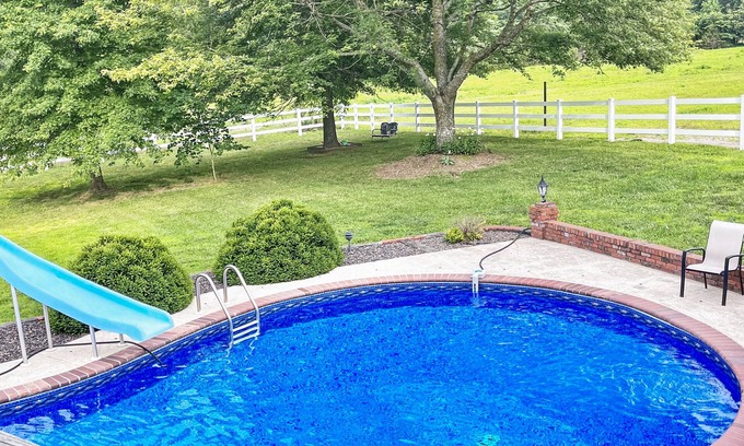 Brookline Station Casa | Private Pool Still Open at The Redemption Ranch: fire pit, sunroom