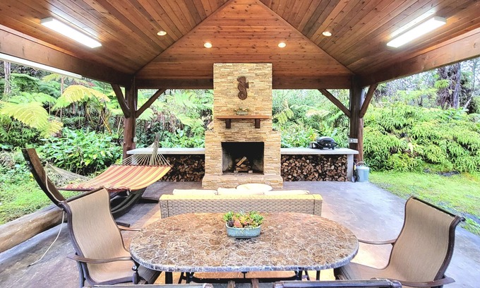 Royal Hawaiian Estates Casa | Rainforest Retreat w/Outdoor Fireplace & Hot Tub