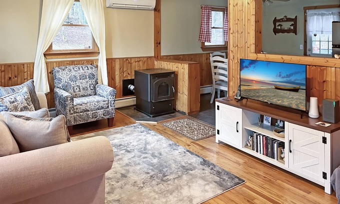 Stamford Casa | Relax by our scenic brook and enjoy the view of the Green Mountains!