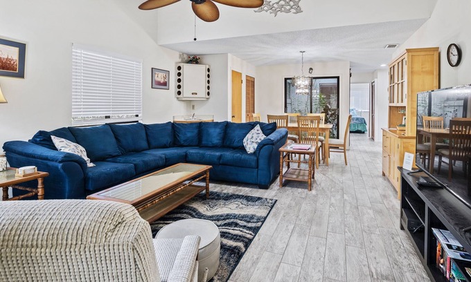 New Smyrna Beach Villa | Relaxing Beach Villa | Walk to Ocean + 3 Pools, Tennis & Trails