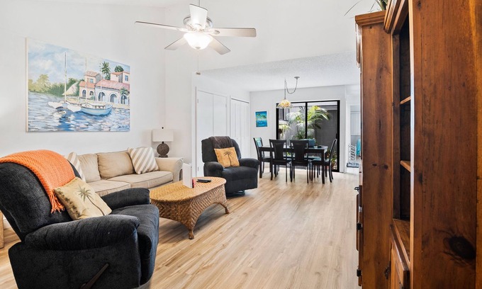 New Smyrna Beach Villa | Relaxing Beach Villa | Walk to Ocean + 3 Pools, Tennis & Trails