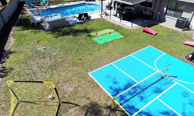 Citrus Park Casa | Resort Backyard: Pool, Hot Tub, Pickleball, Basketball & Game Room Fun!