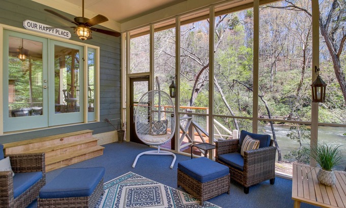 East Ellijay Casa | Riverfront Ellijay Home w/ Game Room & Grill!