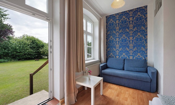 Schlagsdorf Apartamento | Habitación 'Blaues Zimmer' con jardín compartido y Wi-Fi