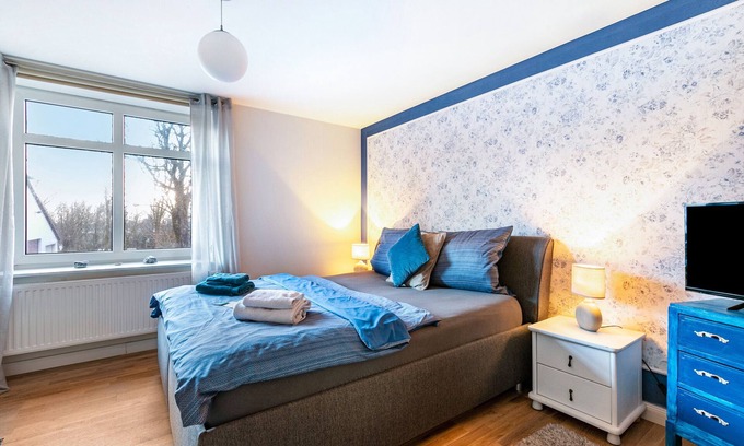 Cecilienkoog Apartamento | Habitación 'Blauquarz' con jardín comunitario y Wi-Fi