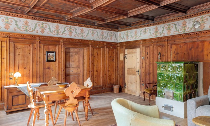 Sarntal Apartamento | Habitación 'Hirschen Fürstenzimmer' con vistas a la montaña, terraza compartida y Wi-Fi
