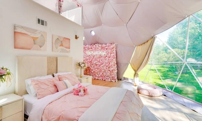 Monticello Cabina | Rosé All Day Geodome - Unique Escapes "Rosé All Day" Dog Friendly Geodome