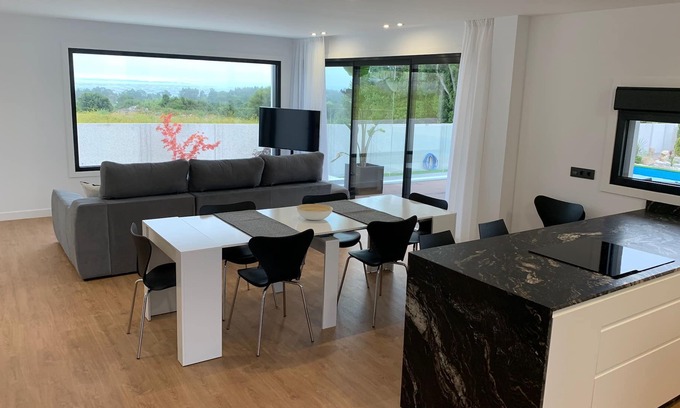 O Grove Chalet De Esquí | Terraza al mar