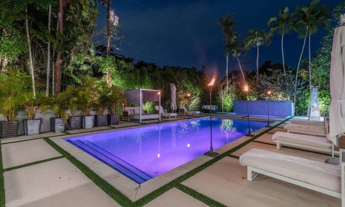 Country Club Section Villa | Secluded and Modern Lux Miami Villa w/ Waterfall Pool
