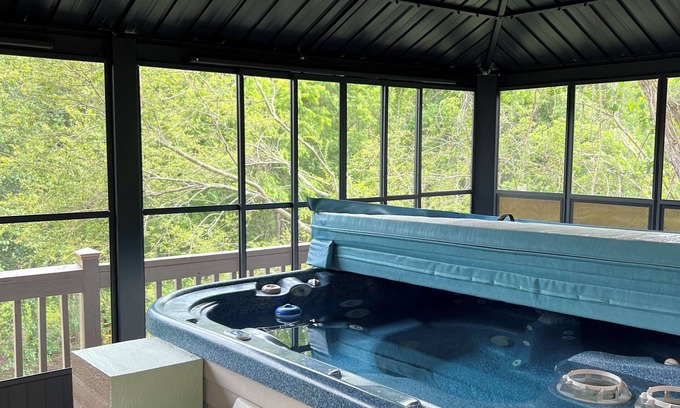 Weaverville Casa | Serenity Views Retreat -- Hot Tub, Creek, 2 King beds, Dogs, on 4 acres!