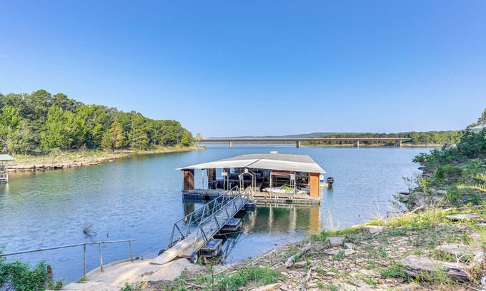 Greers Ferry Casa | Shared Dock & Yard: Greers Ferry Lake Home!