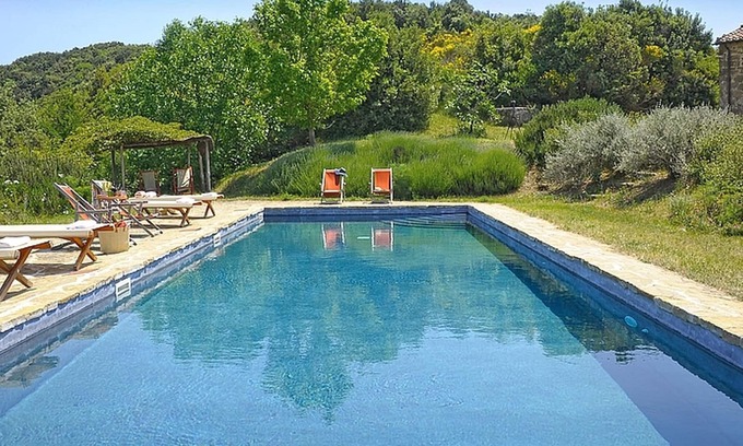 Castiglione d'Orcia Casa | ESPECTACULAR Granja de Oasis en la naturaleza con vistas panorámicas de la colina, piscina de agua salada