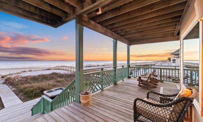 Port St. Joe Casa | Spend Fall by the Gulf! Gulf Front! Private Pool! Hot Tub! Dog-Friendly!