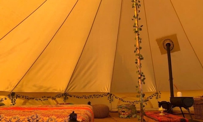 Dwyran Cabina | Star Gazing Cozy Hot Tent with Log Burner
