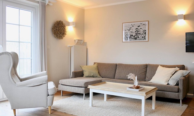 Reussenkoge Apartamento | Stilvolle 4-sterne-ferienwohnung "föhr" mit Eigener Terrasse und Deich-blick