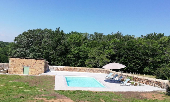 St-Pardoux-et-Vielvic Cabaña | Casa de campo con piscina privada, cerca de Belvès