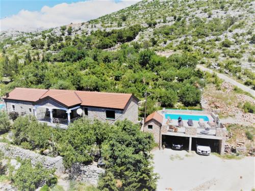 Starigrad Villa | STONE VILLA-MILAN Pool Sea View Lounge Room