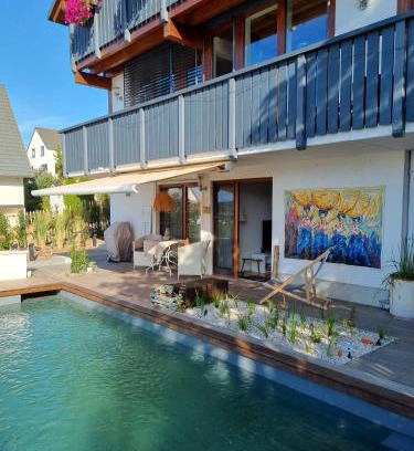 Neuffen Apartamento | Studio 22, Terrasse,Pool,Sauna,Ofen