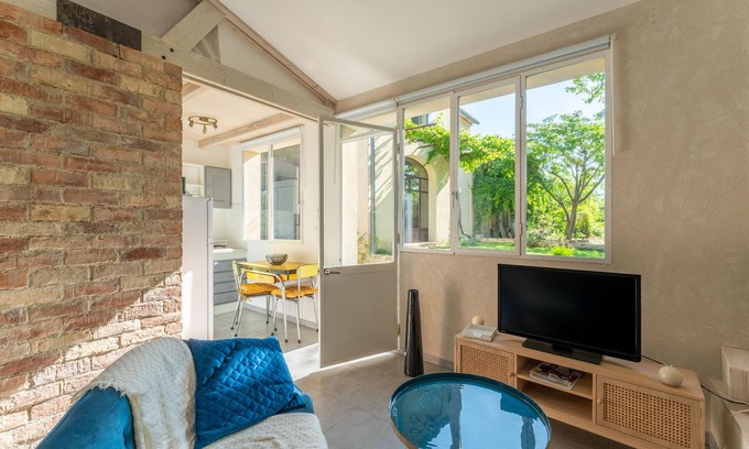 Sarrians Apartamento | Apartamento estudio "À La Campagne" con piscina privada y Wi-Fi