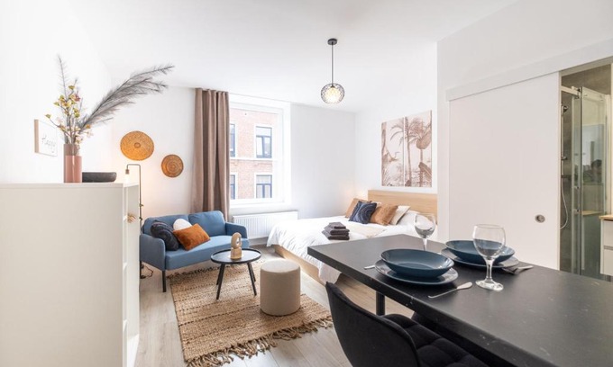 Gosselies Apartamento | Studio chic proche aéroport & centre-ville