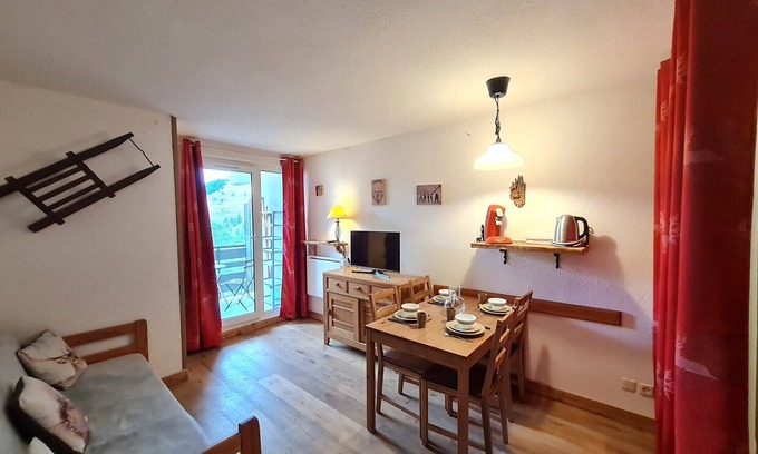 Mont-de-Lans Apartamento | Studio close to the ski slopes, 4ppl, mountain view