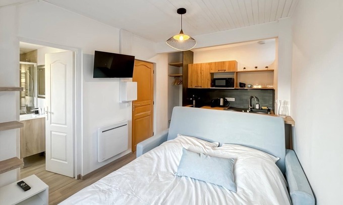 Mesnil-Val-Plage Apartamento | Studio Douceur Marine (5min walk from the sea)