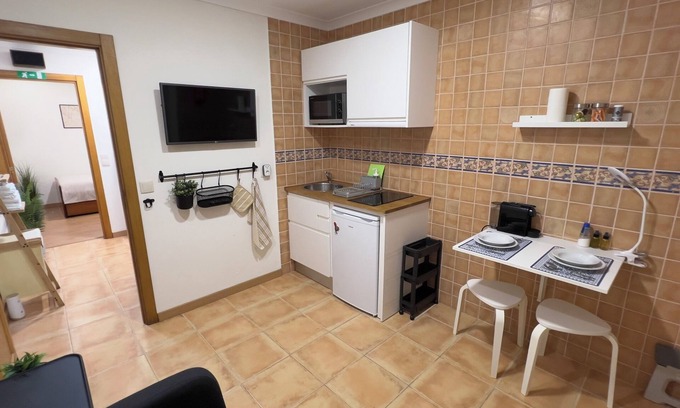 Olhao Apartamento | Estudio para dos huéspedes con patio/terraza, aire acondicionado y wifi