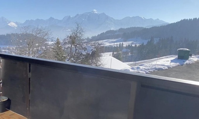 Cordon Apartamento | Studio lumineux avec vue sur le Mont Blanc