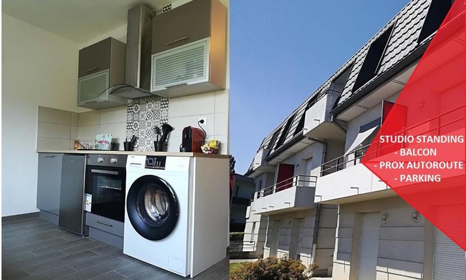 Sausheim Apartamento | Studio neuf standing -balcon prox autoroutes