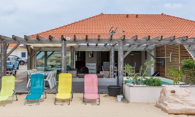 Vieux-Boucau-les-Bains Casa | Estupenda casa de vacaciones para 8 personas con WIFI, piscina privada, TV y patio