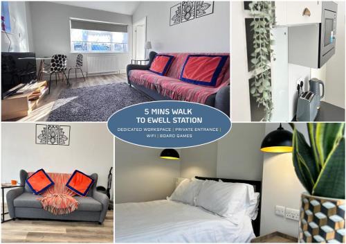 Ewell Apartamento | Stunning 1-bedroom annexe flat with own entrance near London