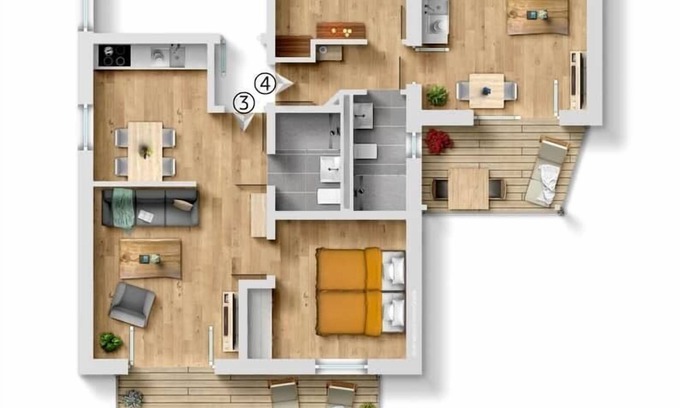 Bad Aibling Apartamento | Suite 3+4/entire 1st floor 3,5 rooms with 2 balconies.