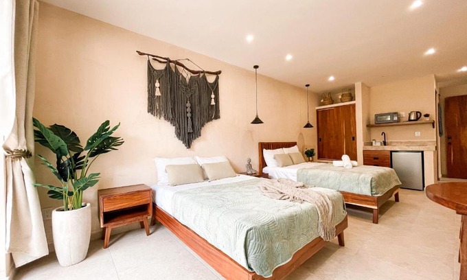 Ejidal Apartamento | Suite F tortuga, equipada, 5min de la 5ta en auto