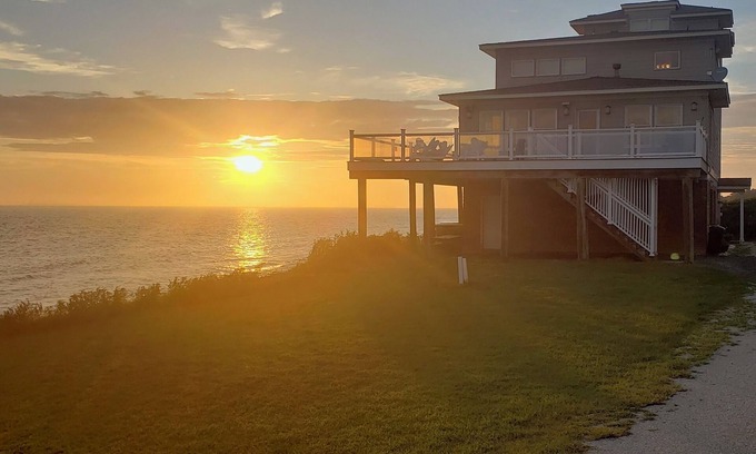 Cape Charles Casa | Sunset Serenity: 3500 sqft Waterfront Oasis On Private Beach - Sleeps 16