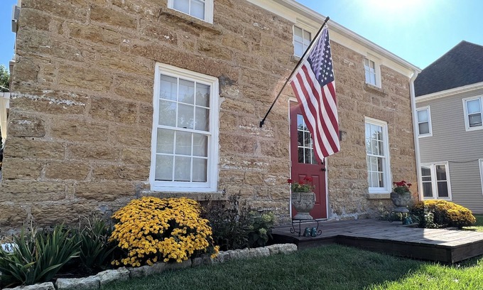 Sabula Casa | The Iowa Stone House. Enjoy Historic Charm and Spacious Modern Comfort.