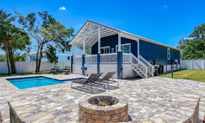 Butler Beach Casa | Tidal Paradise - Heated Pool & Firepit! Walk to the Beach!