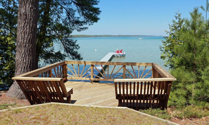 Rapid City Casa | Torch Lake Sandbar Waterfront Home - with Dock!