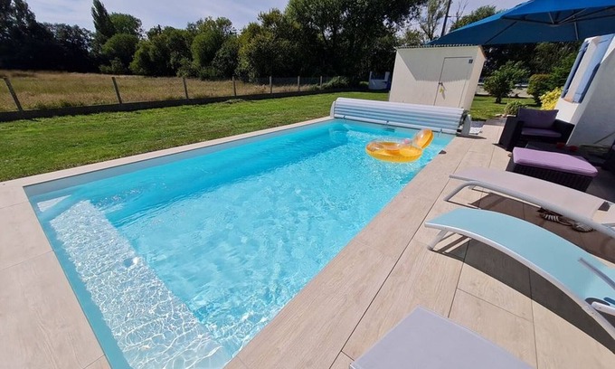 Le Perrier Casa | Casa renovada con piscina climatizada, terreno cerrado, wifi y cerca del mar - Le Perrier