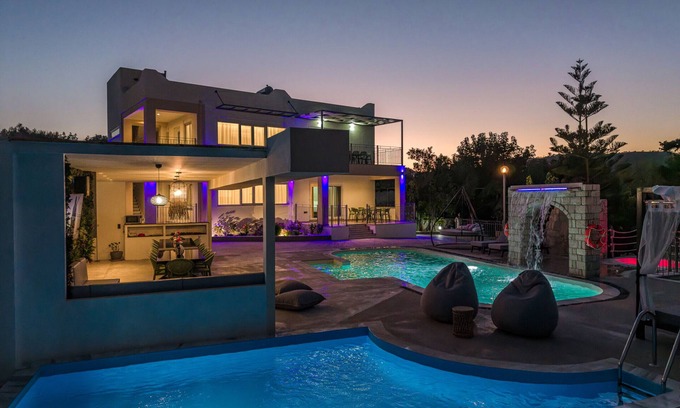 Geropotamos Villa | Varimpo Luxury escape with 2 Pools, Spa, gym, privacy