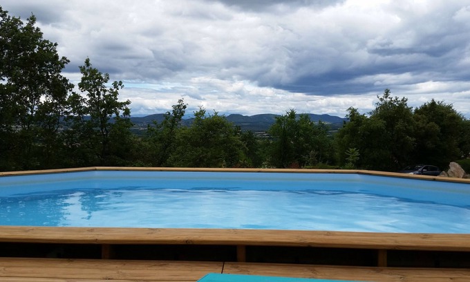 Saint-Privat-de-Champclos Casa | Mazet muy agradable, con piscina y vistas panorámicas de la región de Cevennes