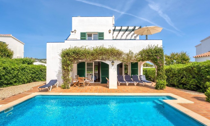 Puerto Luz Villa | Villa 'Addaia' con vistas al mar, piscina privada, jardín, terraza y Wi-Fi