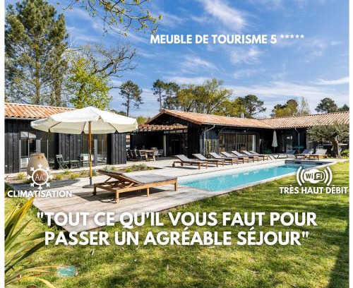 Lege-Cap-Ferret Villa | Villa Agapi - 10 personnes, piscine chauffée, pétanque - Lège cap Ferret